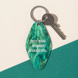 Schlüsselanhänger "NEXT WEEK HAS BEEN EXHAUSTING" marmoriert grün