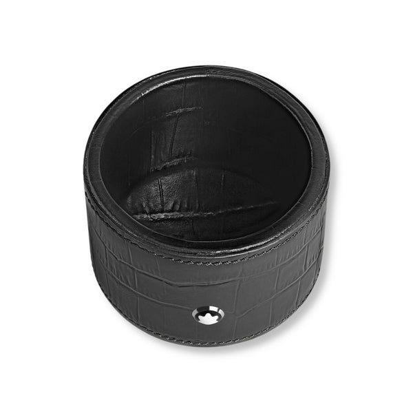 Schreibtischablage rund mittelgroß Leder mit Krokoprägung