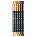 FIBRALO® BRUSH Sortiment PORTRAIT mit 6 Filzmalstiften mit Pinselspitze im Kartonetui