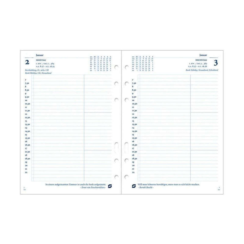 2025 Standard Organizer Jahresbox 1 Tag/1 Seite Weiß Deutsch