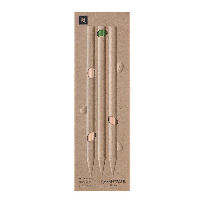 SWISS WOOD Geschenkset NESPRESSO light Ltd. No. 2 mit 3 Graphitstiften